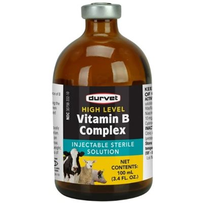 Durvet High Level Vitamin B Complex Injectable Solution, 100 mL